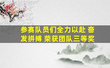 参赛队员们全力以赴 奋发拼搏 荣获团队三等奖